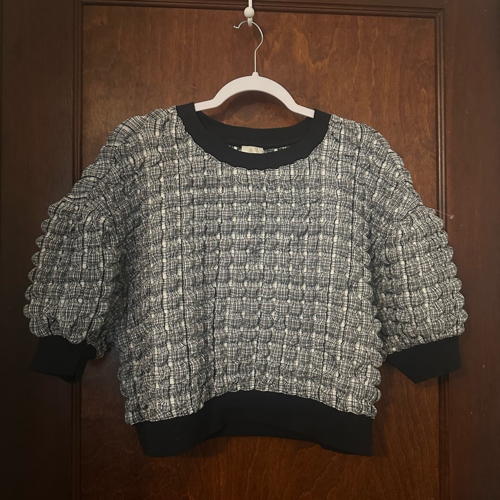 Anthropologie Maeve Puff Sleeve Textured Top Size M - Picture 2 of 5